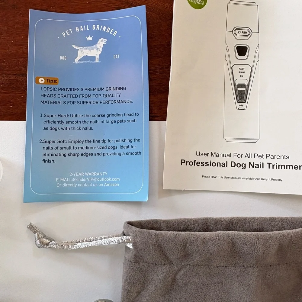 Lopsic S5 Pro Professional Dog Nail Trimmer Set New Without Box Never Used